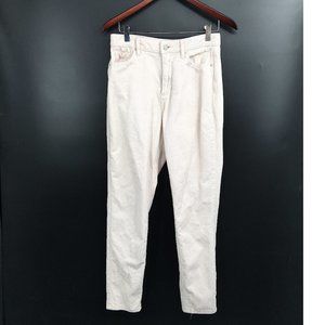 BDG Urban Outfitters Mom High Rise corduroy pant ivory boho cottagecore 27 women